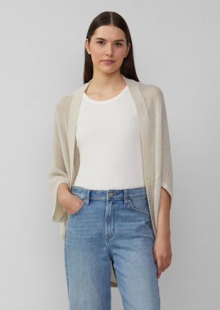 s.Oliver Strickponcho mit Glitzergarn - beige