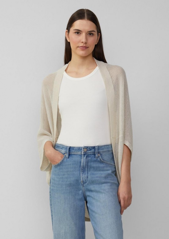 s.Oliver Strickponcho mit Glitzergarn - beige