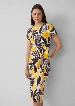 s.Oliver Jersey-Kleid mit Knotendetail - creme