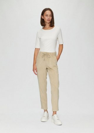 s.Oliver Fließende Jogpants aus Feincord - beige