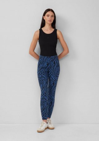 s.Oliver Leggings mit Animal-All-over-Print - royalblau