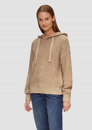 s.Oliver Strickpullover aus Teddy-Bouclé - hellbraun
