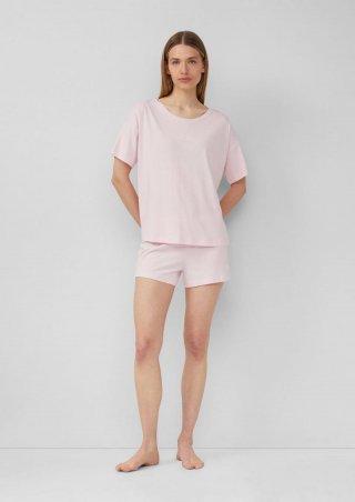 s.Oliver Kurzer Pyjama aus Baumwollmix mit Frontprint - rosa