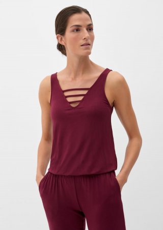 s.Oliver Pyjama-Overall im Viskosestretch - bordeaux