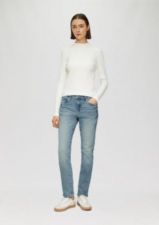 s.Oliver Jeans Betsy / Slim Fit / Mid Rise / Slim Leg / Used Look - blau