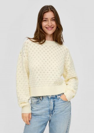 s.Oliver Pullover mit Strickmuster - natur