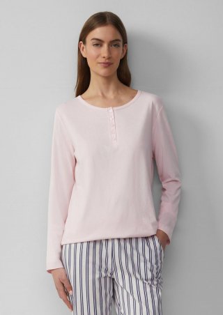 s.Oliver Pyjamashirt mit Henley-Ausschnitt - rosa