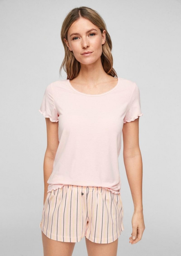 s.Oliver Pyjama-Shorts aus Jersey - zartrosa