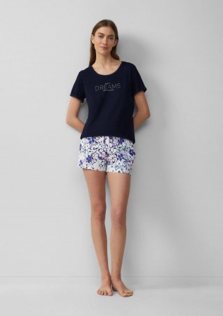 s.Oliver Schlafshorts mit All-over-Print - hellblau