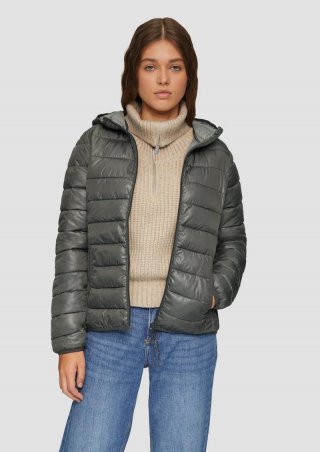 s.Oliver Gesteppte Outdoor-Jacke mit Kapuze - anthrazit