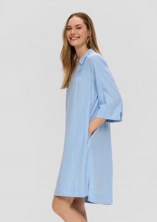 s.Oliver Kurzes Leinenkleid - himmelblau