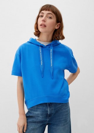 s.Oliver Kapuzensweatshirt mit kurzem Ärmel - royalblau