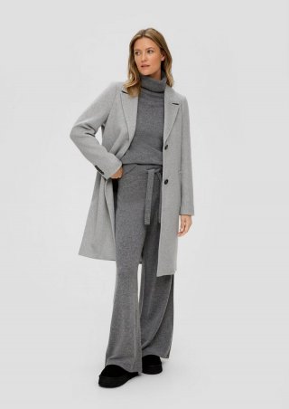 s.Oliver Wide Leg-Hose aus Merino-Kaschmir-Mix - graphit