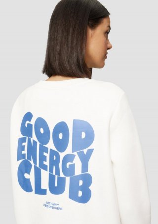 s.Oliver Weiches Sweatshirt mit Front- und Rückenprint - ecru
