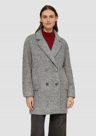 s.Oliver Bouclé-Mantel im Relaxed Fit - graphit