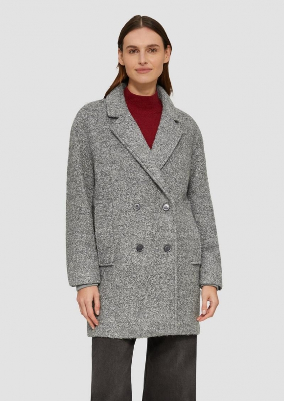 s.Oliver Bouclé-Mantel im Relaxed Fit - graphit