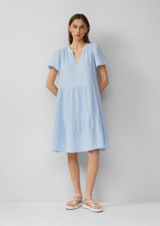 s.Oliver Volantkleid aus Musselin - hellblau
