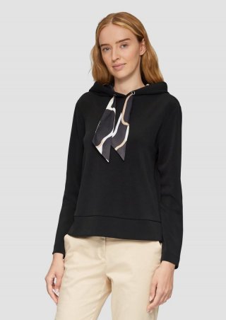 s.Oliver Sweatshirt mit Satinfutter in der Kapuze - schwarz