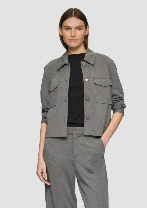s.Oliver Melierte Jacke aus Interlockjersey - graphit