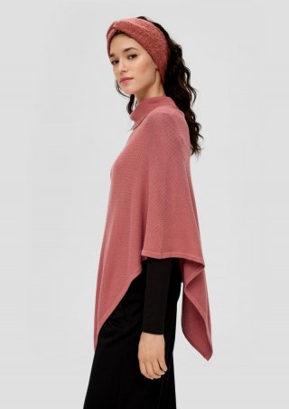 s.Oliver Poncho aus Viskose-Baumwoll-Mix - papaya