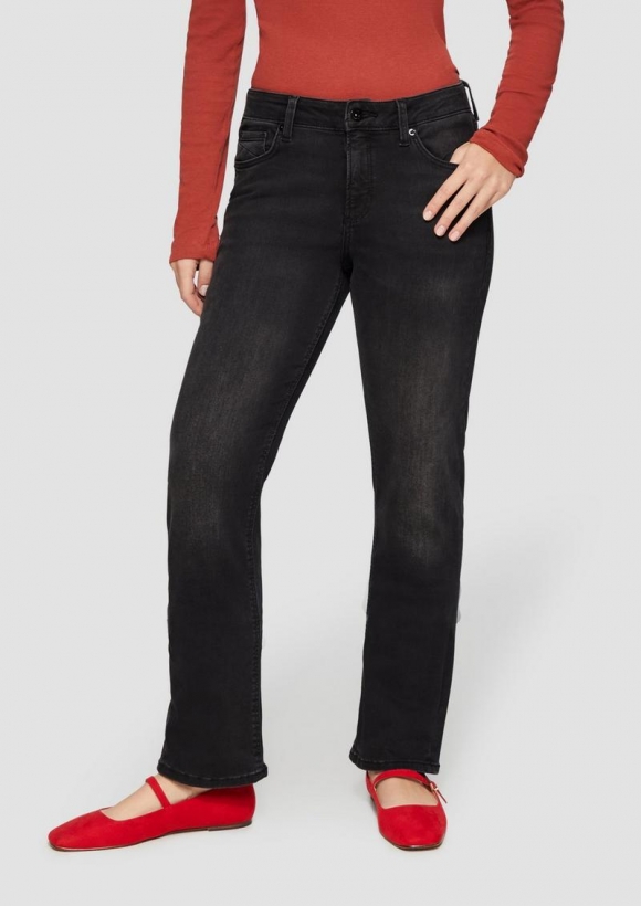 s.Oliver Jeans Catie / Slim Fit / Mid Rise / Straight Leg - grau meliert