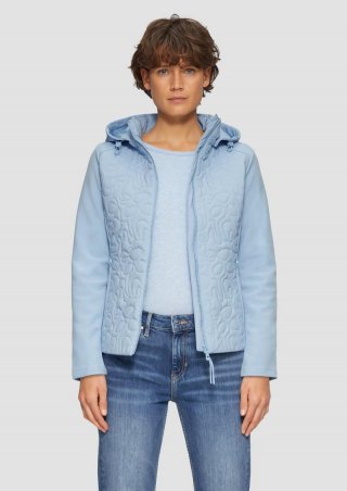 s.Oliver Materialmix-Jacke mit Steppmuster im Slim Fit - hellblau