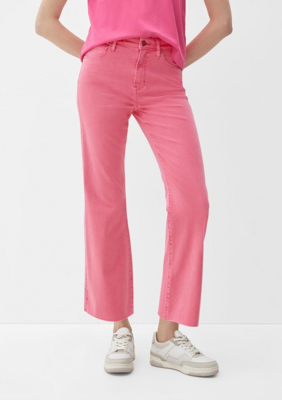 s.Oliver Cropped-Jeans Beverly / Slim Fit / High Rise / Bootcut Leg - pink