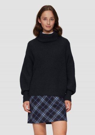 s.Oliver Oversized Rollkragenpullover mit weiten Ärmeln - navy