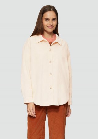 s.Oliver Overshirt aus Cord mit seitlichen Eingrifftaschen - beige