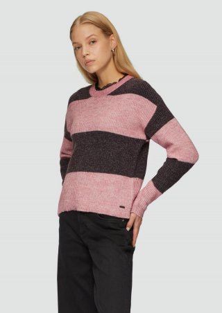 s.Oliver Melierter Strickpullover mit überschnittenen Ärmeln - lila