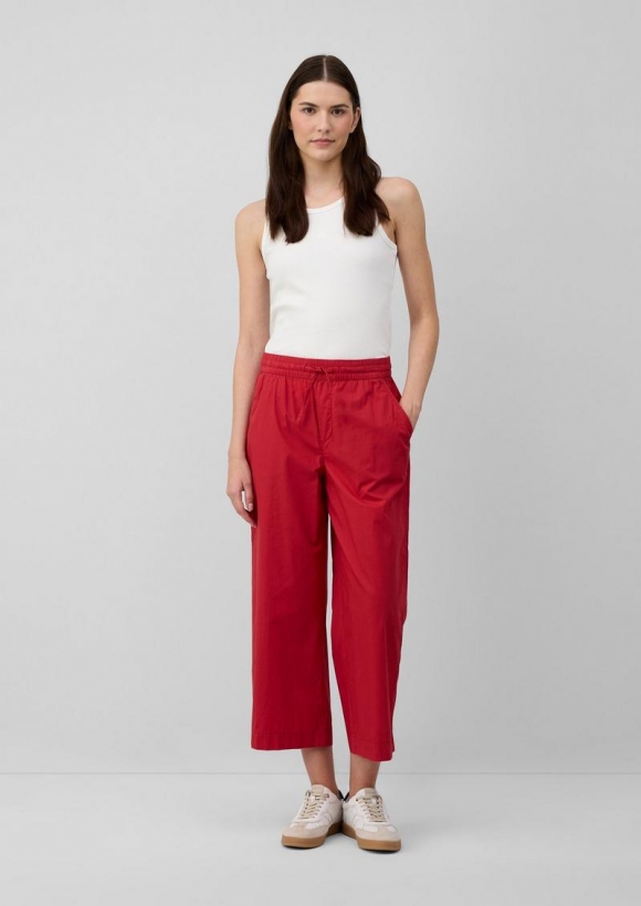 s.Oliver Leichte Culotte aus Baumwollmix im Relaxed Fit - mohnrot