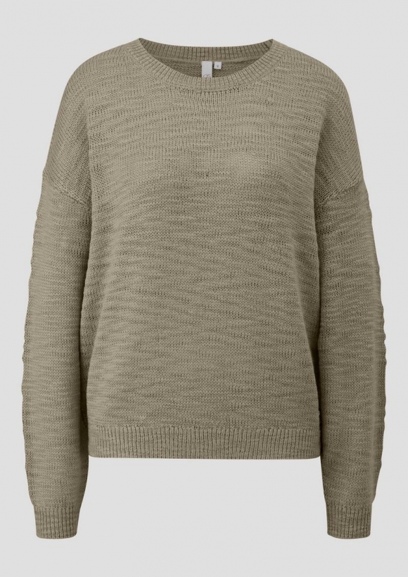s.Oliver Strickpullover mit Strukturmuster - tannengrün