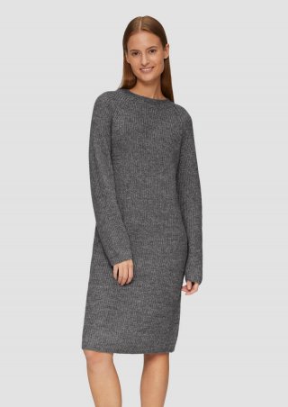 s.Oliver Strickkleid mit Raglanärmeln - graphit