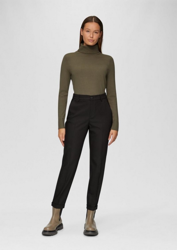 s.Oliver Schmal geschnittene Cigarette Pants - schwarz