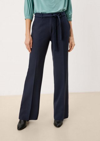 s.Oliver Regular: Twillhose mit Bügelfalten - navy