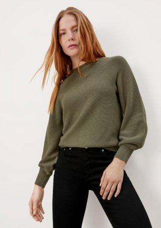 s.Oliver Strickpullover aus Viskosemix - olivgrün