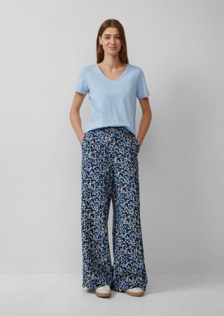 s.Oliver Wide-Leg-Hose im Loose Fit mit Elastikbund - navy