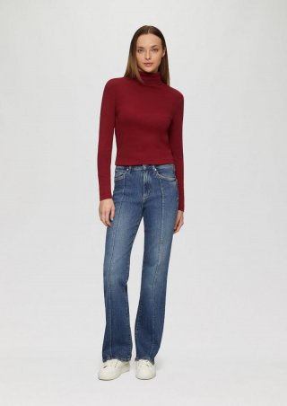 s.Oliver Jeans Flare / Slim Fit / Mid Rise / Flared Leg / mit Nahtdetail - blau