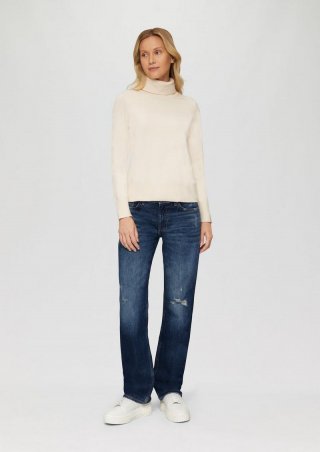 s.Oliver Jeans Karolin / Regular Fit / Mid Rise / Straight Leg / Pailletten-Detail - blau