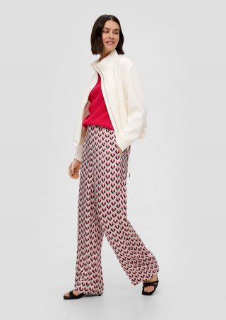 s.Oliver Regular: Wide Leg-Hose aus Viskose - zartrosa