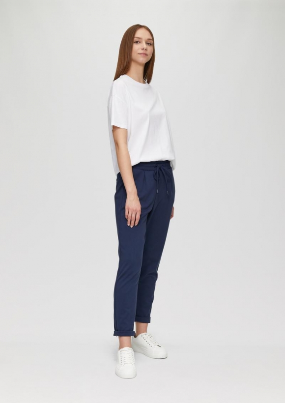 s.Oliver Hose aus Interlock-Jersey mit schmal zulaufendem Bein - tiefblau