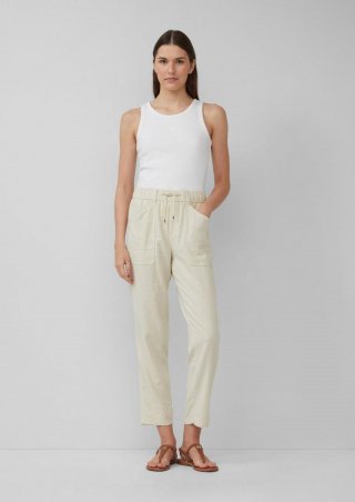 s.Oliver Leinenmix-Hose im Relaxed Fit mit Elastikbund - natur