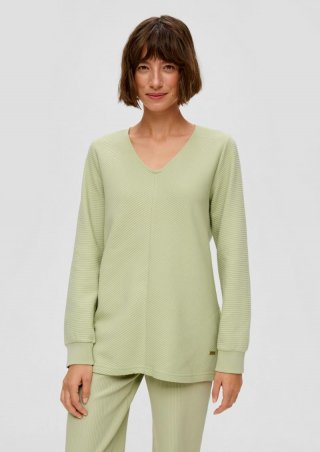 s.Oliver Pyjama-Sweatshirt aus reiner Baumwolle - hellgrün