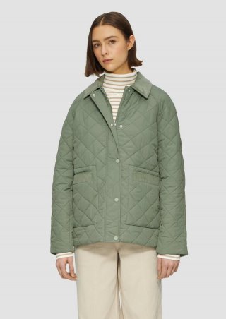 s.Oliver Steppjacke mit Cord-Details - dunkles salbeigrün