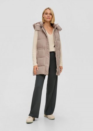 s.Oliver Steppweste mit Taillenkordel - helles beige