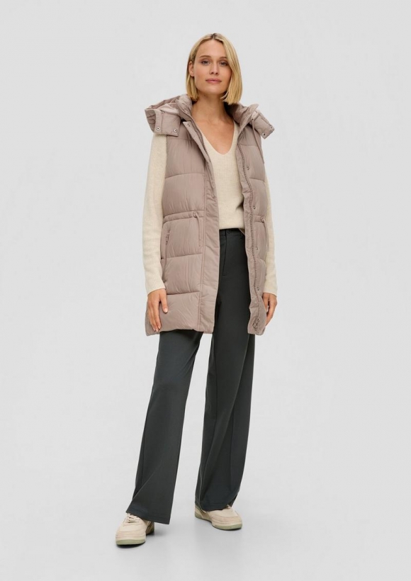 s.Oliver Steppweste mit Taillenkordel - helles beige