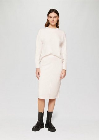 s.Oliver Weicher Midi-Rock aus Sweat - beige