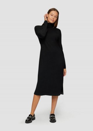 s.Oliver Strickkleid im Viskosemix - schwarz