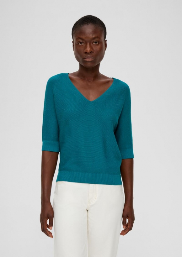 s.Oliver Strickpullover aus Viskosemix - petrol