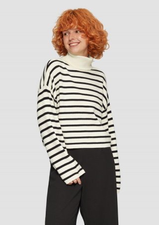 s.Oliver Verkürzter Pullover aus Viskosemix - creme